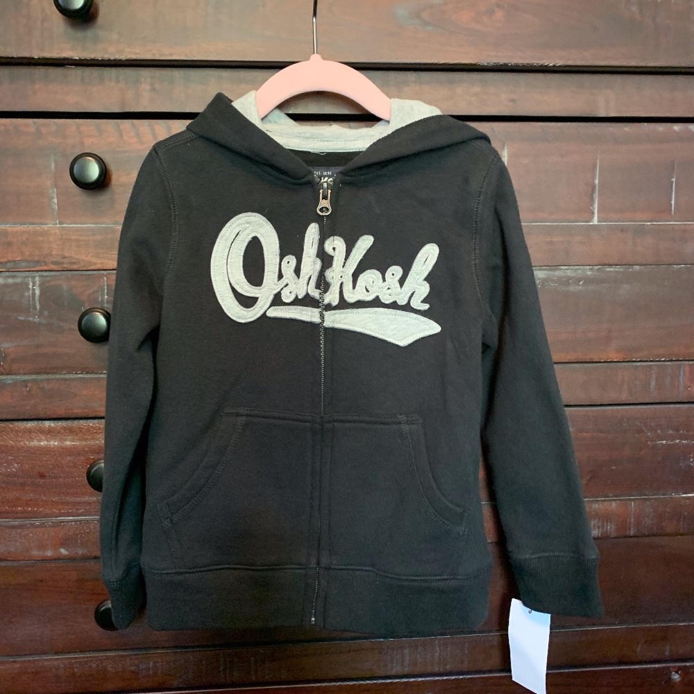 OshKosh Boys Dark Gray Hooded Sweatshirt Size 4
